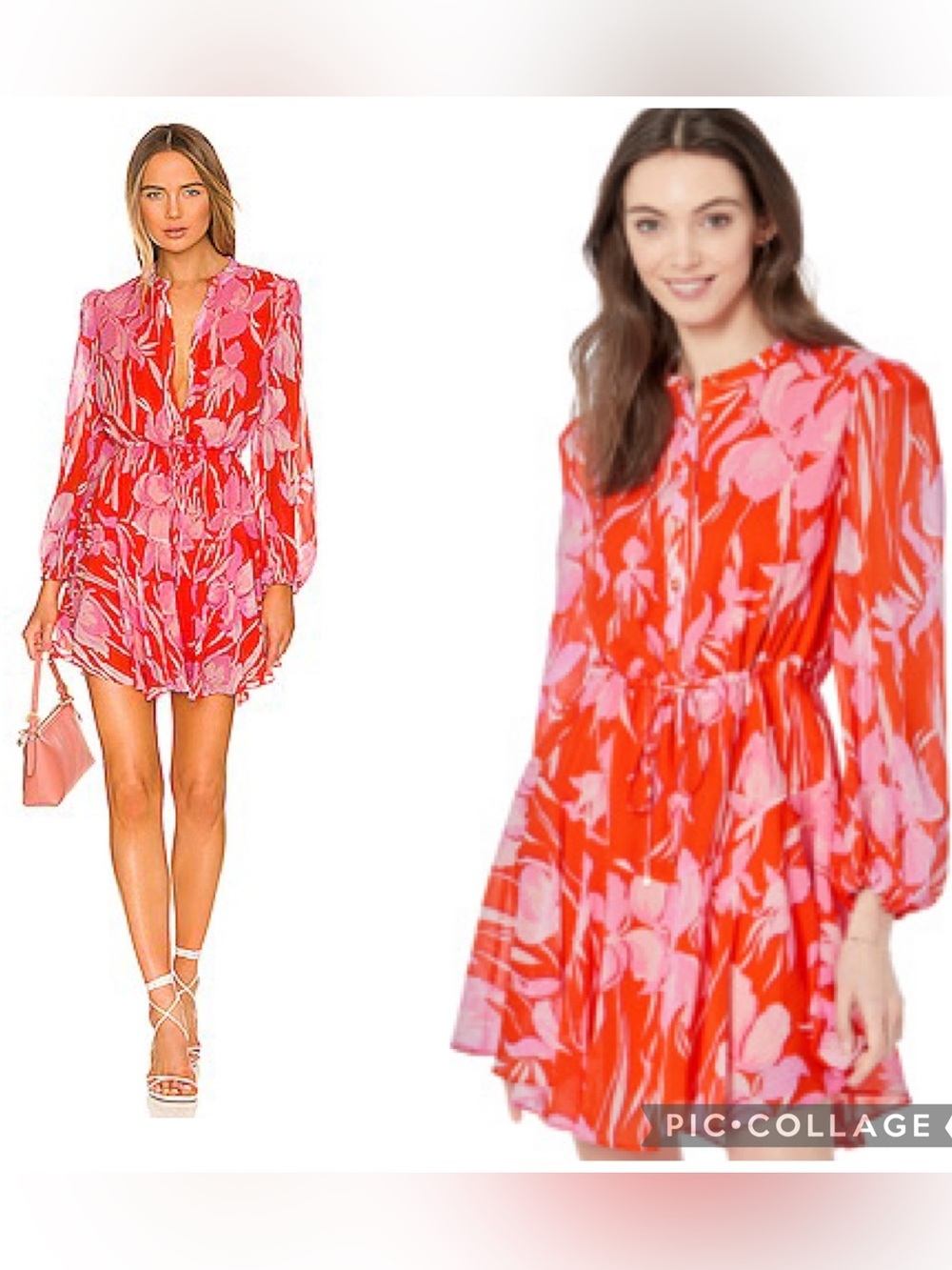 Milly Reina Parrot Tulip Coral Multi Floral Mini Dress Size 2